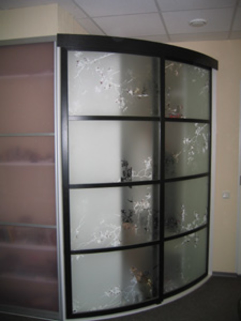 Шкаф купе радиусный с рисунком на стекле Бердск